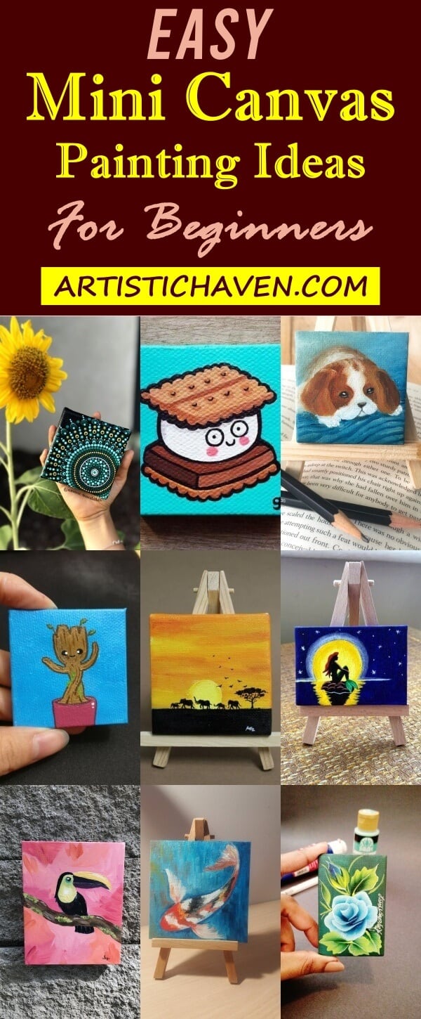 Easy Mini Canvas Small Painting Ideas - Tiny paintings acrylic 2x2 ...