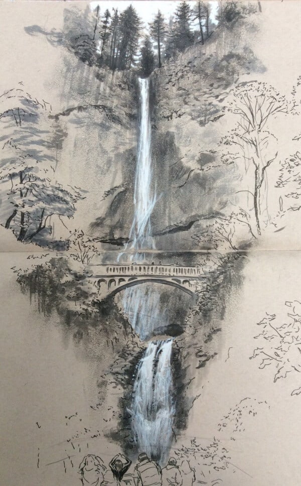 Featured image of post Beautiful Scenery Easy Simple Waterfall Drawing - How to draw a house, draw a house,drawing for kids,easy scenery for kids,for begginers, how to draw and colour,oil pastels.