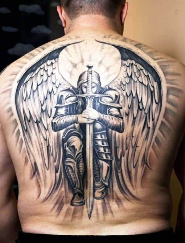 Top 103 Guardian Angel Tattoo Ideas 2021 Inspiration Guide  Guardian  angel tattoo Angel tattoo men Angel warrior tattoo