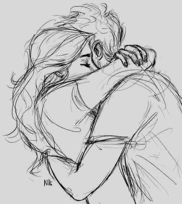 Premium Vector  Couple hugging kissing inside love oneline continuous line  art