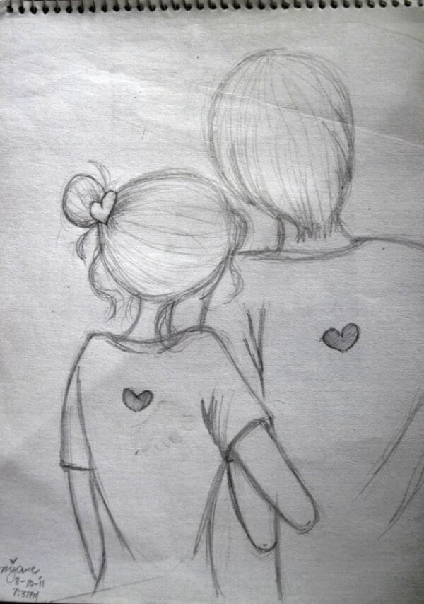 Cute Sketch Couple boy couple cute drawing girl in love love new  pencil HD wallpaper  Peakpx