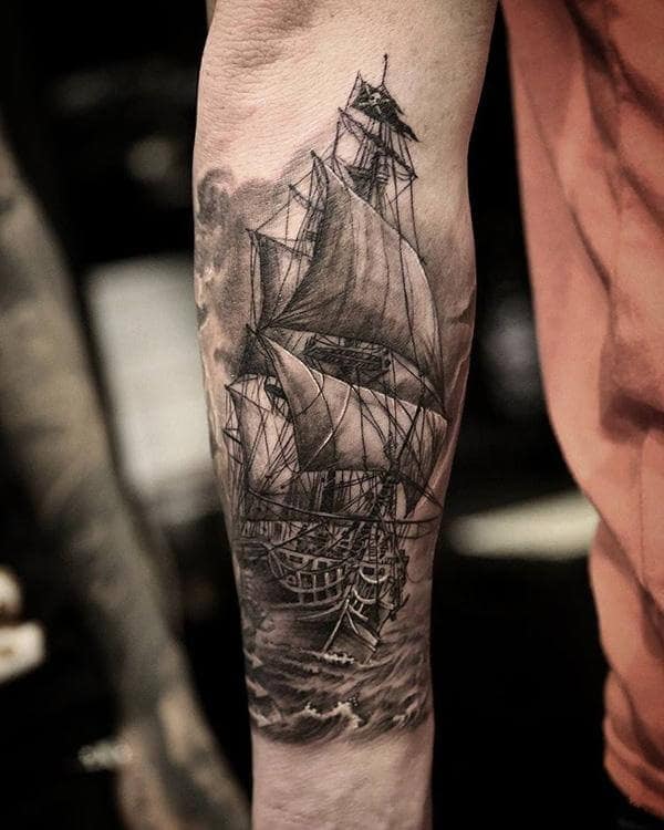 Etgar Oak on Instagram Vikings ship tattoo for capkrod1227  Thank you  so much for your trust and patience my friend  Wisdom is welcome wherever  it comes from Odin an important