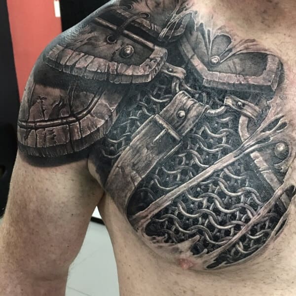 55 Great Armor Tattoos For Chest  Tattoo Designs  TattoosBagcom