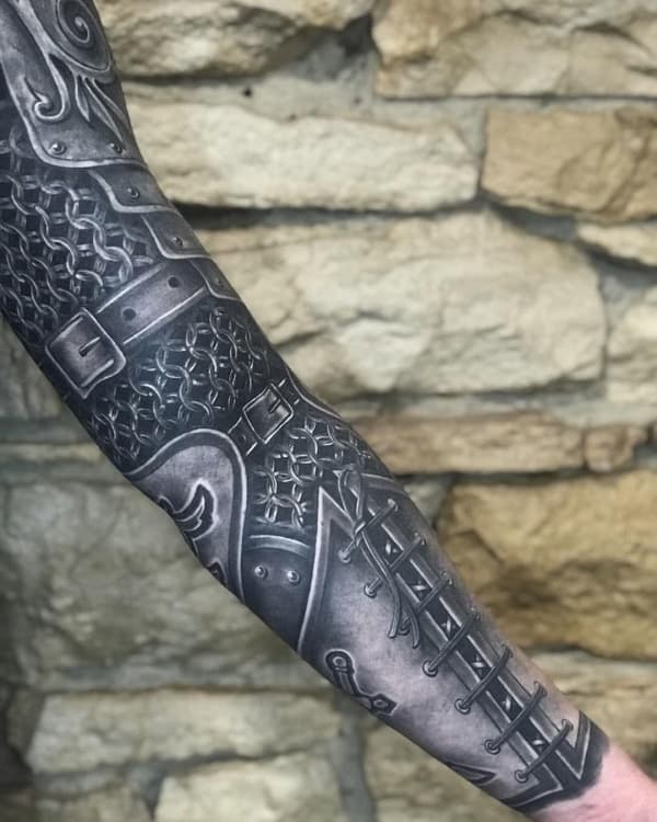 Celtic Sleeves Tattoo Armor and Full Knotwork Coverage Tattoos   LuckyFish Inc and Tattoo Santa Barbara